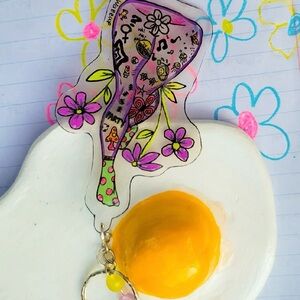 Colorful Keychain with Egg Design